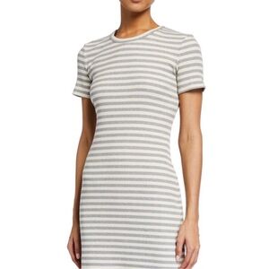 Theory T Shirt Dress Striped Nude Size S Striped Gray and White Women's Dress